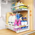 Home Storage Organizer, PXRACK Under Sink Organizer, Adjustable Height, 2 Tier Pull Out Under Cabinet Organizer