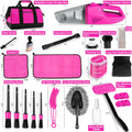 ThinkLearn Car Cleaning Kit, Car Corded Vacuum Detailing Kit Interior with High Power Handheld Vacuum, Including 7Pcs Detailing Brush Set