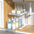 Home Storage Organizer, Delamu 2-Tier Multi-Purpose Bathroom Under Sink Organizers and Storage, Stackable Kitchen Pantry Organization