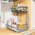 Home Storage Organizer, PXRACK Under Sink Organizer, Adjustable Height, 2 Tier Pull Out Under Cabinet Organizer