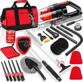 Viewsun 17pcs Car Cleaning Kit, Pink Car Interior Detailing Kit with High Power Handheld Vacuum, Detailing Brush Set, Windshield Cleaner, Cleaning Gel