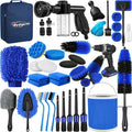 Qydipclin Car Cleaning Kit, 45Pcs Car Detailing Kit, Car Detailing Brush Set, Car Wash Cleaning Kit, Car Detailing Brushes