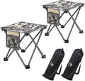 Opliy Camping Furniture, Camping Stool 2 Pack, 13.5 Inch Portable Folding Stool for Outdoor Gardening and Beach Hiking Fishing