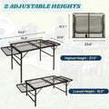 Camping Furniture, Folding Table w/ Carry Bag, Paper Towel Holder, Garbage Holder, Wing Panels, 3x2 FT Foldable Table for Portable Grill, Picnic