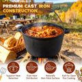 Geetery 15 Pcs Pre-seasoned Cast Iron Cookware Set, Dutch Oven Camping Accessories Kit with Skillet, Pan, Pot, Gloves, Lid Lifter, Storage Bag