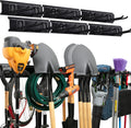 Garage Tool Organizer Wall Mount, 48 inches, Sturdy Storage Rack with Adjustable Hooks, Anti-Rust, Easy Installation, 300lbs Capacity
