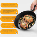 Goeszooin Cast Iron Cookware, Cast Iron Skillet Set -3 Piece 6 inch, 8 inch and 10 inch Cast Iron Pan, with Scraper+Dish Sponge