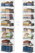 Portable Closet Organizer, 4-Tier Stackable Closet Organizers and Storage Shelves, Foldable Closet Shelf Organizer