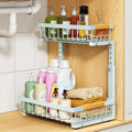 Home Storage Organizer, PXRACK Under Sink Organizer, Adjustable Height, 2 Tier Pull Out Under Cabinet Organizer