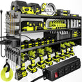 Garage Tool Organizer, POKIPO Large Power Tool Organizer Wall Mount with Charging Station