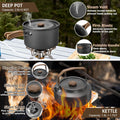 Joyfair Camping Cookware Set, 18Pcs Camping Cookware Mess Kit, Joyfair 7.8” Nonstick Camp Cooking Utensil Set (Pot, Pan, Kettle, Grill Grate)