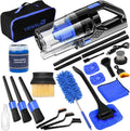 Viewsun 17pcs Car Cleaning Kit, Pink Car Interior Detailing Kit with High Power Handheld Vacuum, Detailing Brush Set, Windshield Cleaner, Cleaning Gel