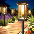 Ahaorigin Solar Outdoor Lights, 8 Pack Solar Pathway Lights Outdoor, 2 Lighting Modes Waterproof Solar Lights Outdoor, Sturdy Metal Rods