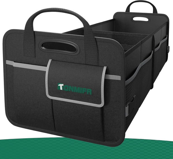 Tonmifr Car Trunk Organizer, Heavy-Duty Trunk Organizer & Multi-Compartment Storage Box for SUV/Sedan/Minivan, 600D Waterproof Oxford