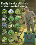 HAUSPROFI Stand Up Weed Puller Tool with 36-46 Inch Adjustable Long Handle and 50L Garden Bag