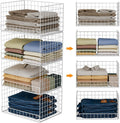 Portable Closet Organizer, 4-Tier Stackable Closet Organizers and Storage Basket, Foldable Closet Shelf Organizer System