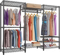 Portable Closet Organizer, VIPEK V5 Heavy Duty Clothes Rack, Portable Closet Wardrobe with 4 Hanging Rods & 8 Shelves