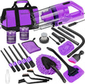 Viewsun 17pcs Car Cleaning Kit, Pink Car Interior Detailing Kit with High Power Handheld Vacuum, Detailing Brush Set, Windshield Cleaner, Cleaning Gel