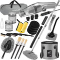 Viewsun 17pcs Car Cleaning Kit, Pink Car Interior Detailing Kit with High Power Handheld Vacuum, Detailing Brush Set, Windshield Cleaner, Cleaning Gel