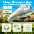 PQH Retractable Garden Hose Reel 100FT x 1/2 in, Wall Mount Water Hose Reel for Outside with Auto Rewind, Tangle-Free Guide, 180° Swivel Bracket