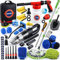 GASLIKE Car Cleaning Kit, 56Pcs Car Wash Cleaning Kit with Foam Gun, Car Wash Brush with Long Handle, Car Detailing Kit