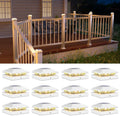 Solar Outdoor Lights, VOLISUN 4x4 Solar Post Cap Light 12pack, Solar Fence, Post Lights Outdoor Waterproof for Wooden/Vinyl Post