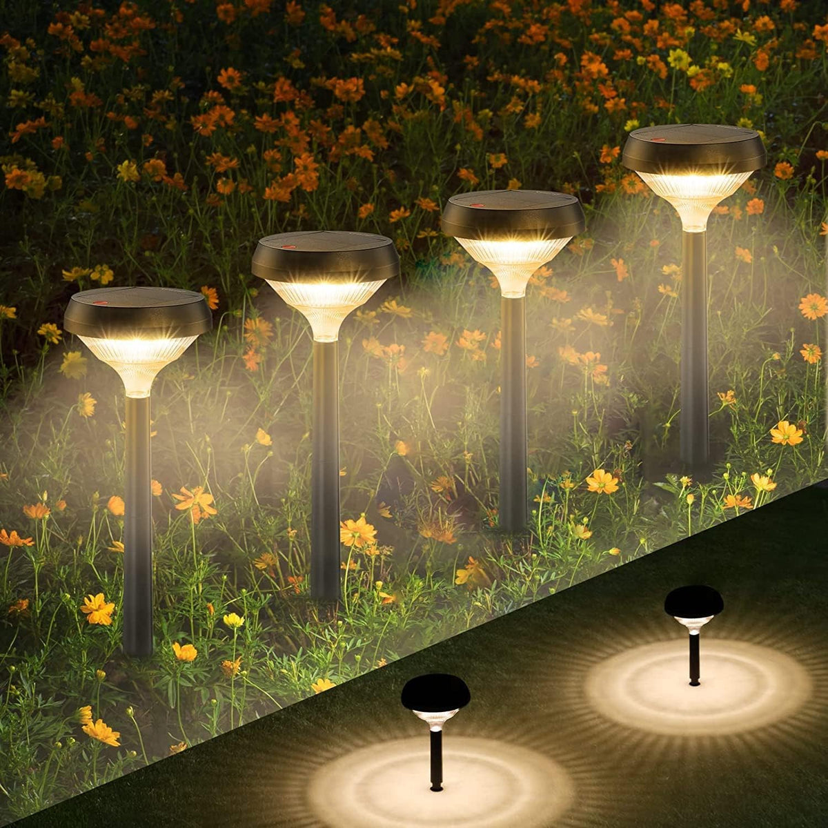 Solar Outdoor Lights, Linkind Solar Lights Outdoor 8 Pack, Solar Pathway Lights
