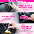 ThinkLearn Car Cleaning Kit, Car Corded Vacuum Detailing Kit Interior with High Power Handheld Vacuum, Including 7Pcs Detailing Brush Set