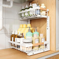 Home Storage Organizer, PXRACK Under Sink Organizer, Adjustable Height, 2 Tier Pull Out Under Cabinet Organizer