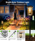 Ahaorigin Solar Outdoor Lights, 8 Pack Solar Pathway Lights Outdoor, 2 Lighting Modes Waterproof Solar Lights Outdoor, Sturdy Metal Rods