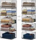 Portable Closet Organizer, 4-Tier Stackable Closet Organizers and Storage Basket, Foldable Closet Shelf Organizer System