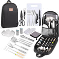 Freehiker Camping Cookware Set, Portable Camping Kitchen Utensil Set-27 Piece Cookware Kit