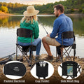 LANMOUNTAIN Home & Garden Product, 2 Pack Folding Camping Tripod Stool with Backrest & Cup Holder, Lightweight Portable Outdoor Chairs for Adults