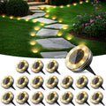 Peasur Solar Outdoor Lights, Mini Solar Ground Lights, 30 Pack Flat Solar Disc Lights Outdoor Waterproof