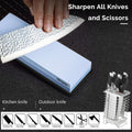 Intelitopia Complete Knife Sharpening Stone Set, Dual Grit Whetstone 400/1000 3000/8000 Knife Sharpener with Leather Strop, Flattening Stone