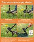 HAUSPROFI Stand Up Weed Puller Tool with 36-46 Inch Adjustable Long Handle and 50L Garden Bag