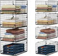 Portable Closet Organizer, 4-Tier Stackable Closet Organizers and Storage Basket, Foldable Closet Shelf Organizer System