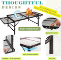 Camping Furniture, Folding Table w/ Carry Bag, Paper Towel Holder, Garbage Holder, Wing Panels, 3x2 FT Foldable Table for Portable Grill, Picnic
