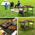 Camping Furniture, Folding Table w/ Carry Bag, Paper Towel Holder, Garbage Holder, Wing Panels, 3x2 FT Foldable Table for Portable Grill, Picnic