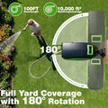 PQH Retractable Garden Hose Reel 100FT x 1/2 in, Wall Mount Water Hose Reel for Outside with Auto Rewind, Tangle-Free Guide, 180° Swivel Bracket